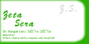 zeta sera business card